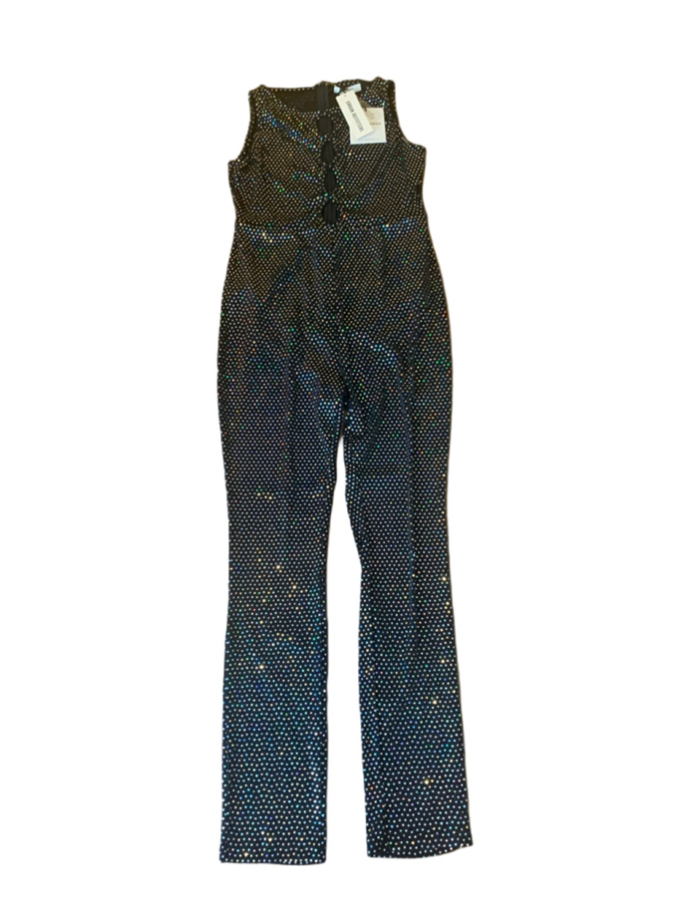 Glamorous Black Holographic Dot Jumpsuit Size M Urban Outfitters